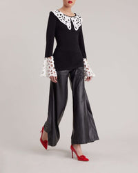 Pull Daisy en dentelle - Black & White