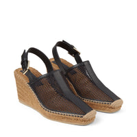 Sandales Dakori compensées 90 en cuir - Black Intense