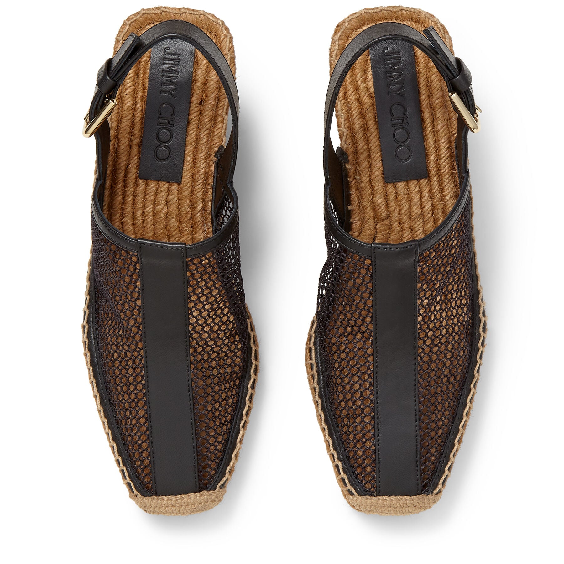 Sandales Dakori compensées 90 en cuir - Black Intense