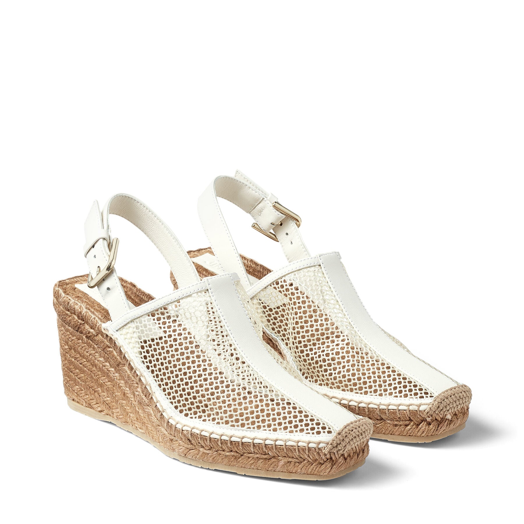 Dakori 90 wedge sandals in leather - Latte