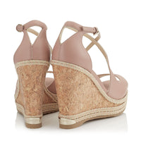 Sandales compensées Dakota 120 en cuir - Ballet Pink