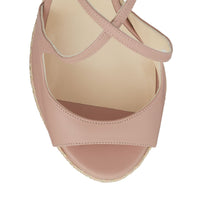 Sandales compensées Dakota 120 en cuir - Ballet Pink