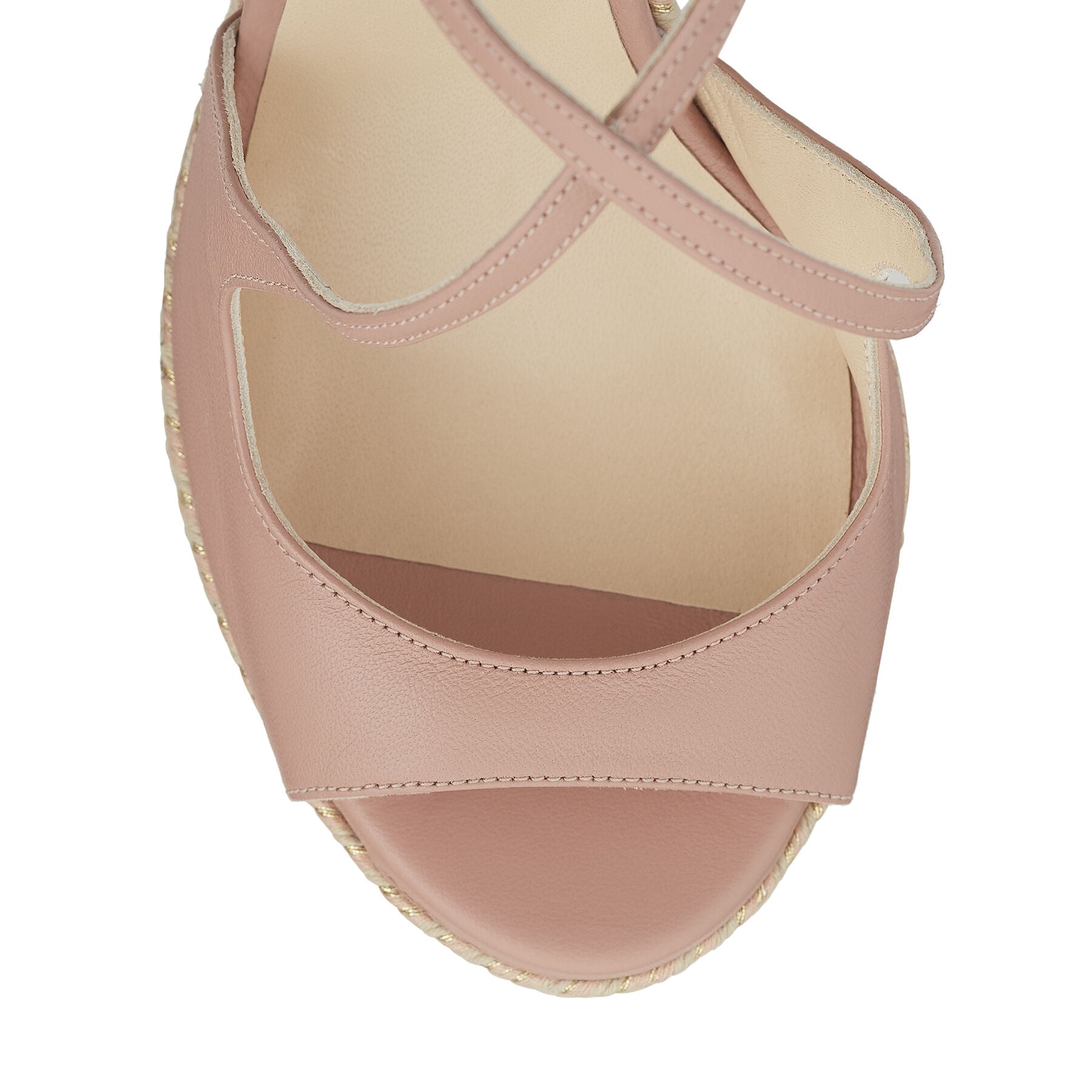 Sandales compensées Dakota 120 en cuir - Ballet Pink