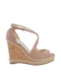 Sandales compensées Dakota 120 en cuir - Ballet Pink