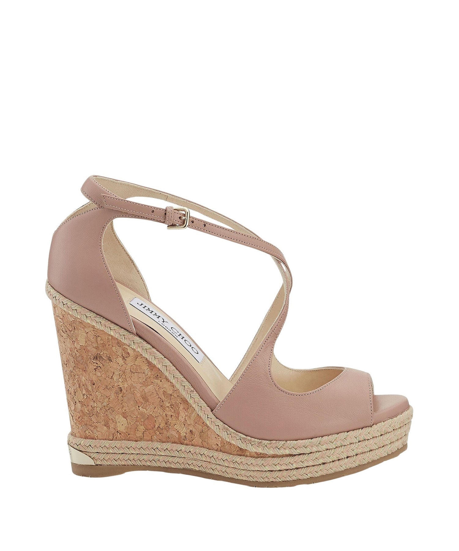 Sandales compensées Dakota 120 en cuir - Ballet Pink