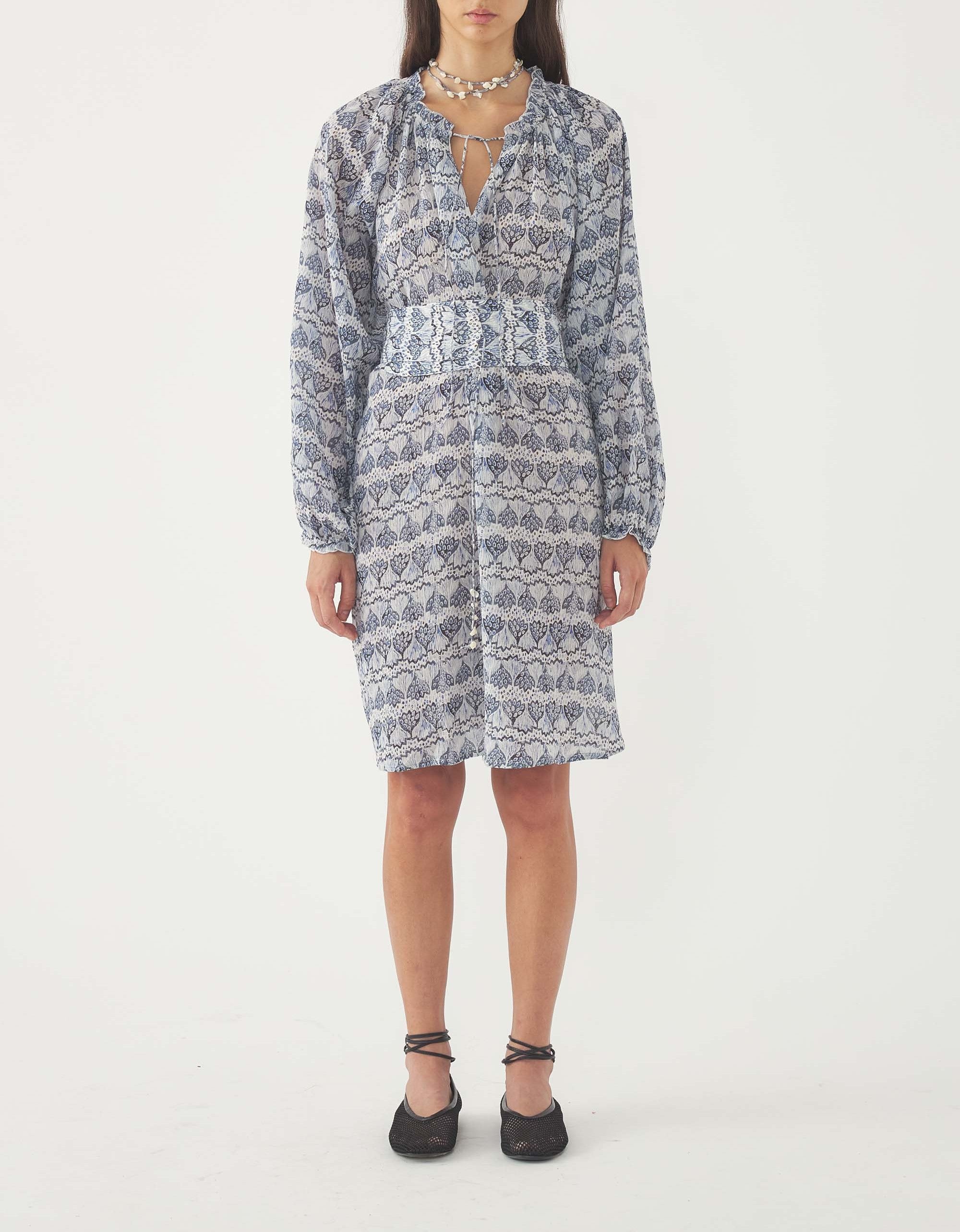 BLUE DALIA DRESS