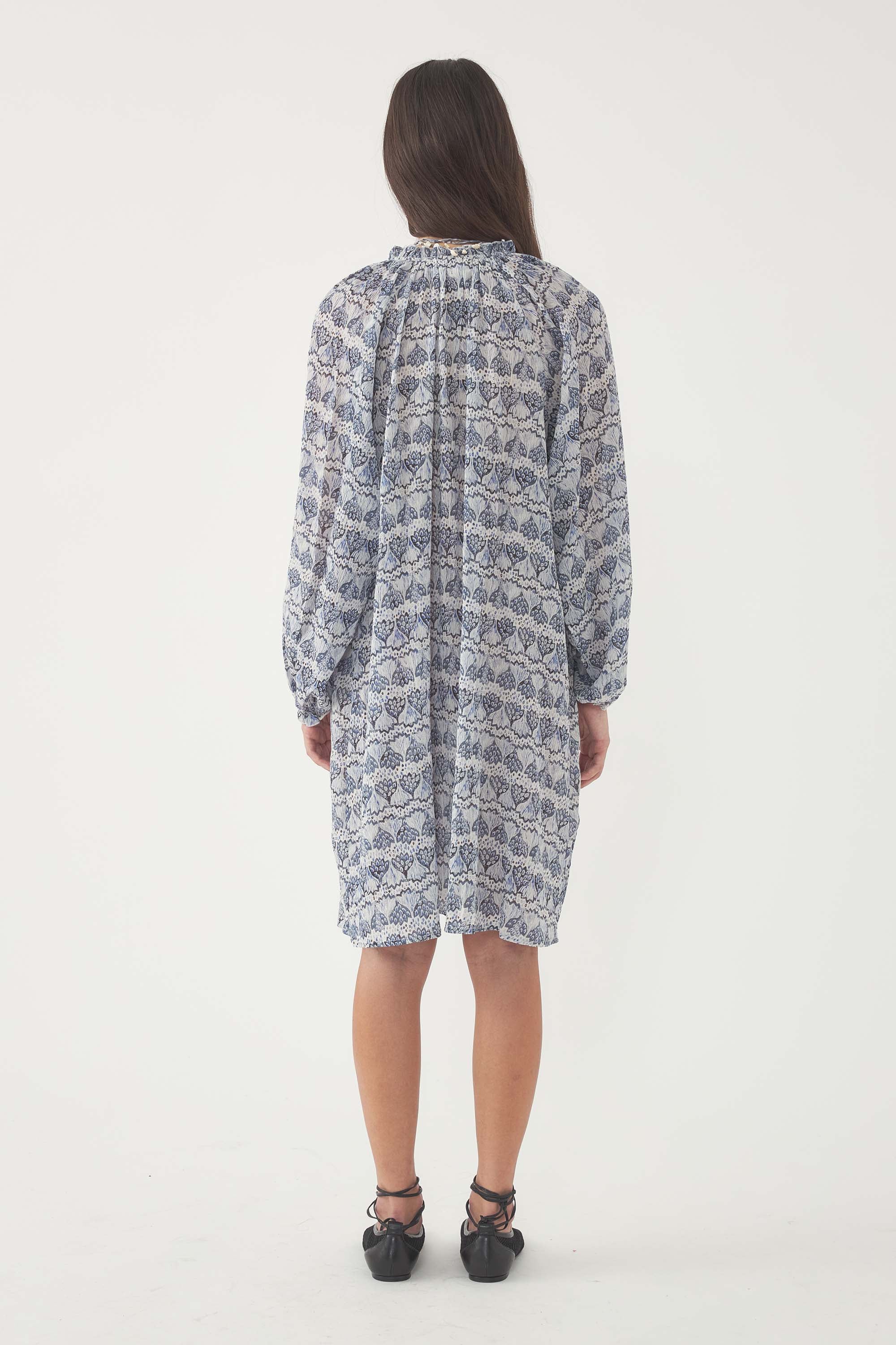 BLUE DALIA DRESS