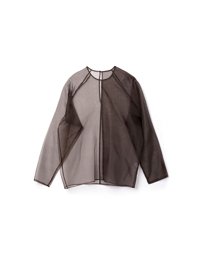 Blouse Dallas à manches longues en soie - Taupe