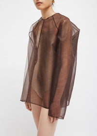 Blouse Dallas à manches longues en soie - Taupe
