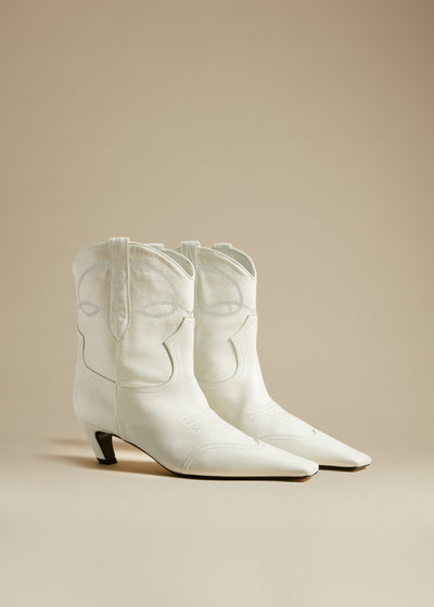 Dallas ankle boot in leather - White