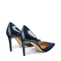 Escarpins Darylin 85 en daim et cuir verni - Navy
