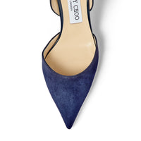 Escarpins Darylin 85 en daim et cuir verni - Navy