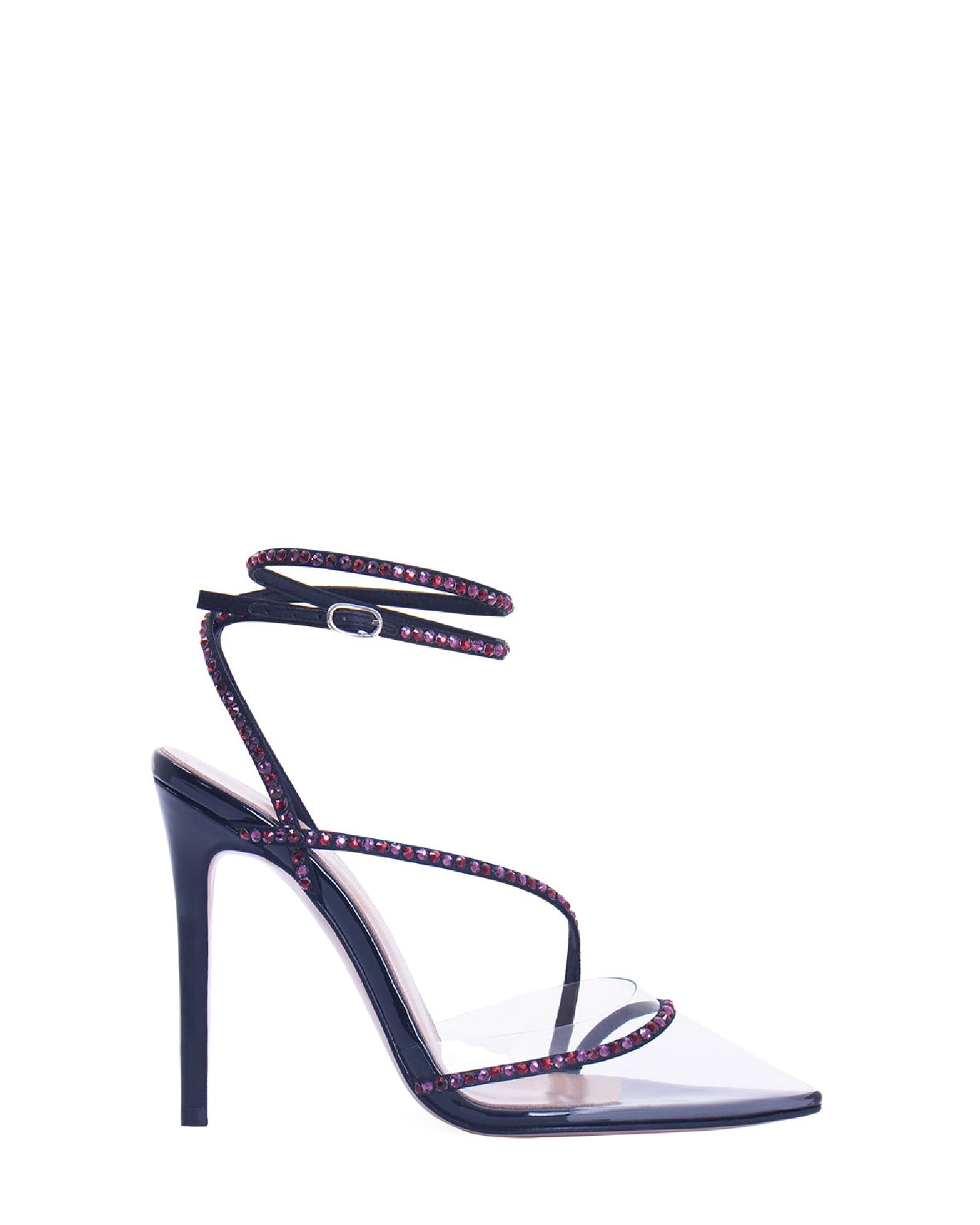Sandales Dassy 105 en cuir verni - Black Patent & Mixed Crystals