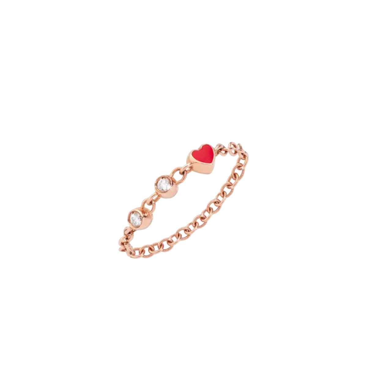Bague Cuore Love Message en or rose et diamants blancs - Rose & Blanc