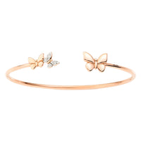 Bracelet jonc Dodo Nature en or rose et diamants blancs - Rose & Blanc