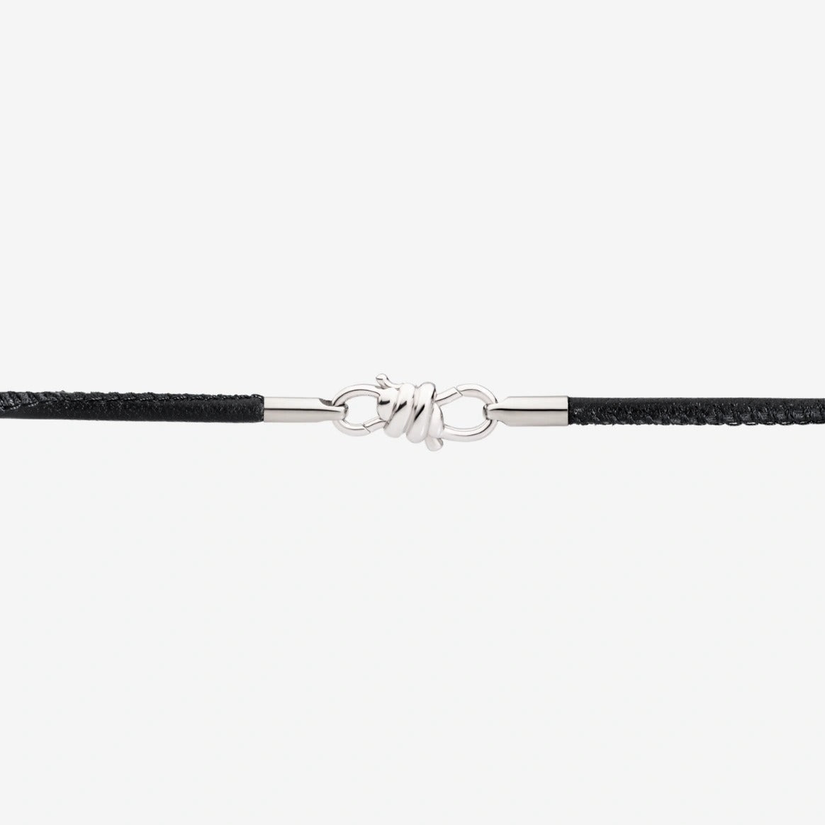 Bracelet Nodo en cuir et argent - Argent