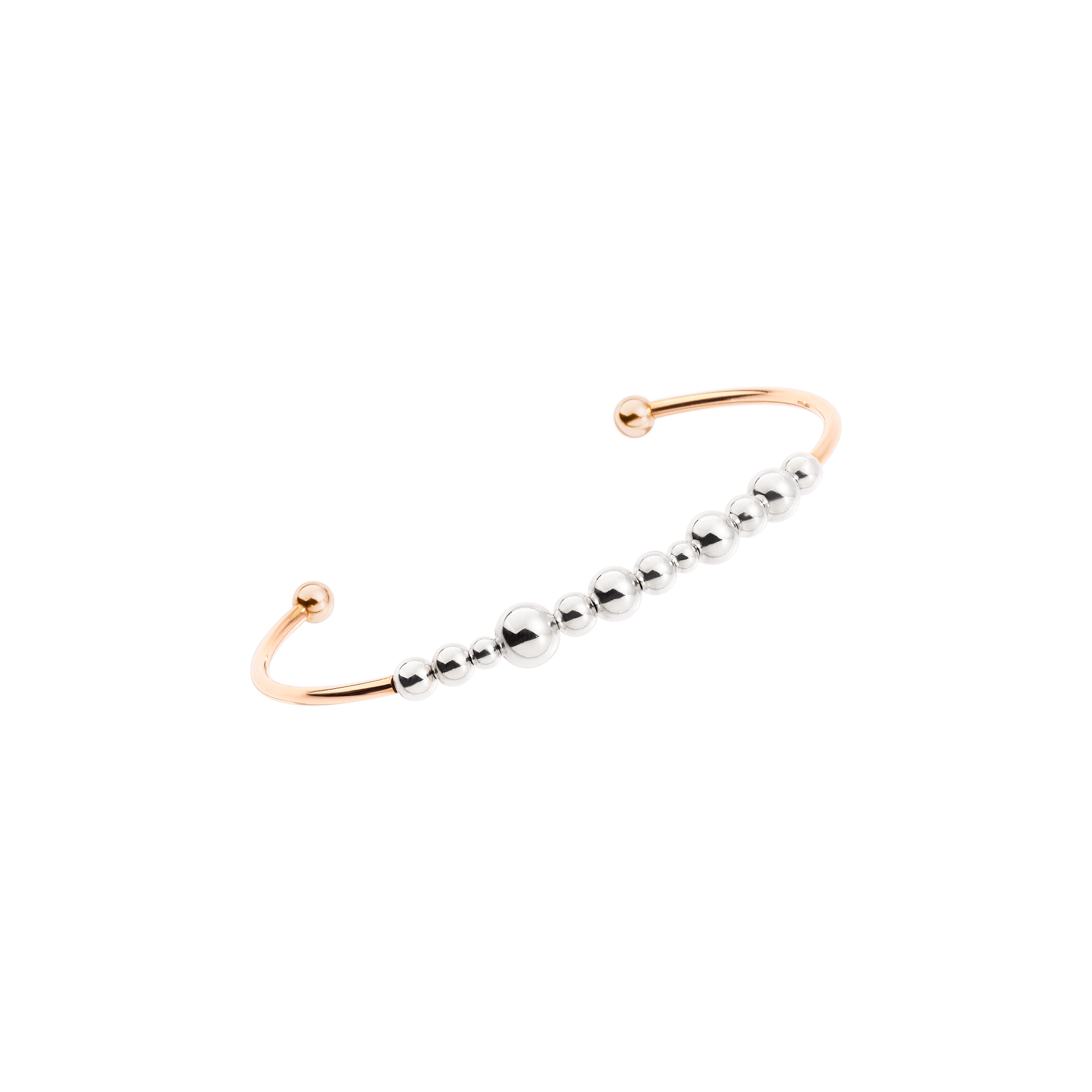 Manchette Bollicine en or rose 9K et argent - Or Rose & Argent