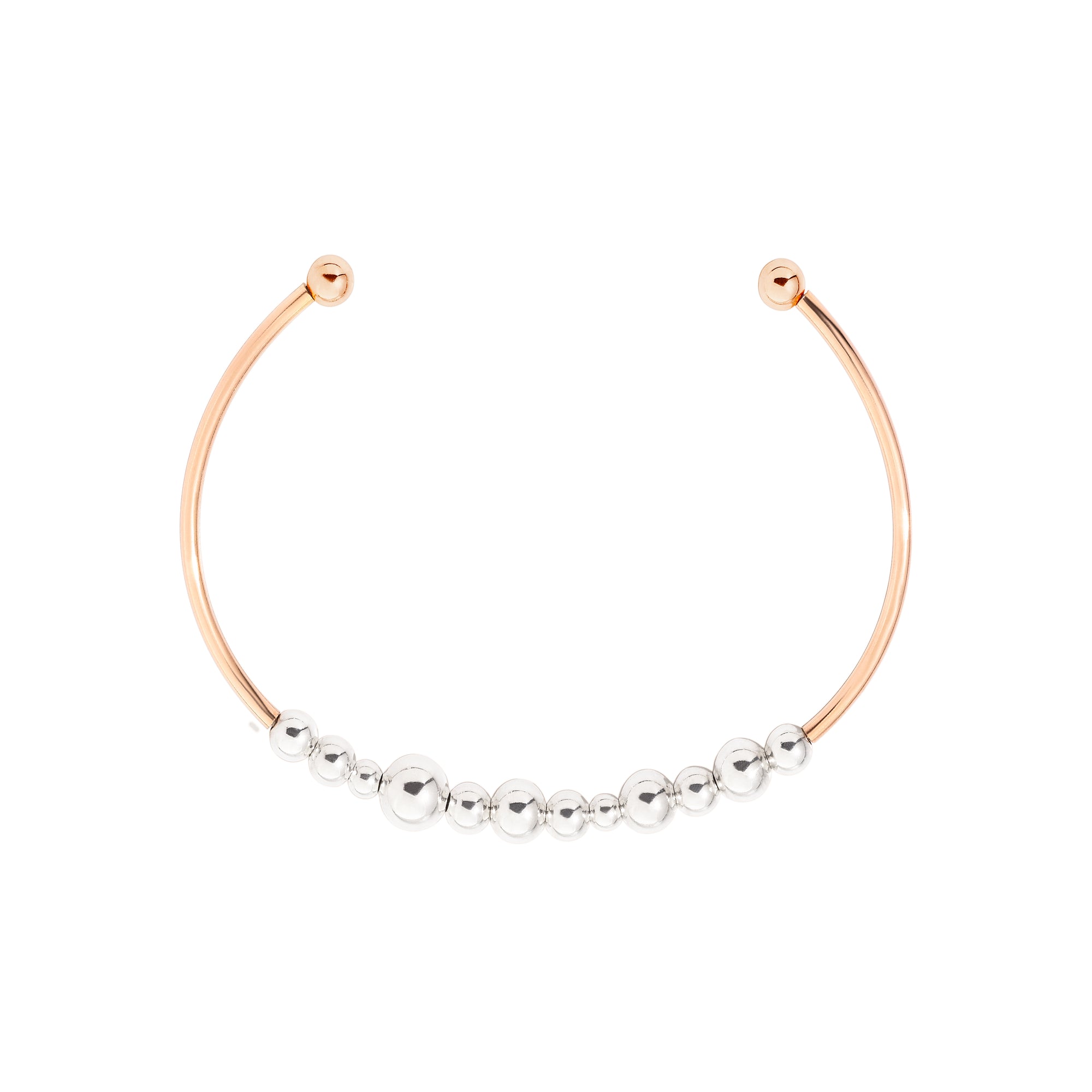 Manchette Bollicine en or rose 9K et argent - Or Rose & Argent