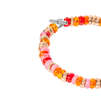 Bracelet Rondelle en argent plaqué or rose 18K et perles - Argent