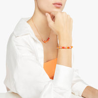 Bracelet Rondelle en argent plaqué or rose 18K et perles - Argent