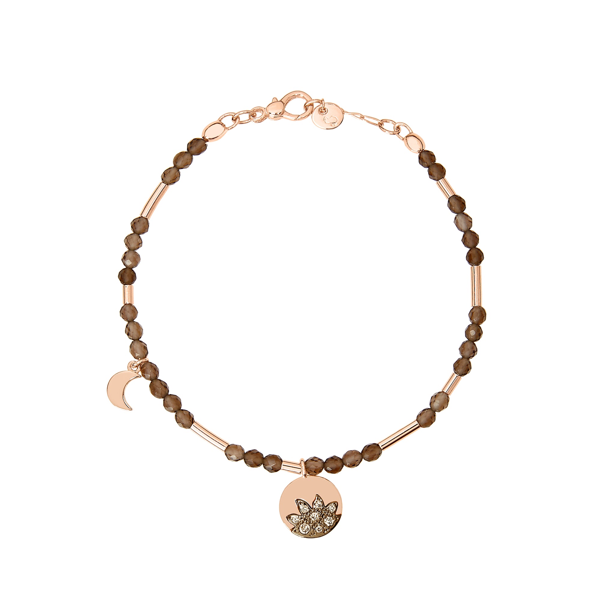 Bracelet Universe en or rose 9K et diamants & quartz - Or Rose
