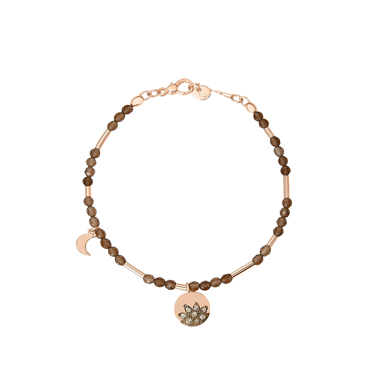 Bracelet Universe en or rose et diamants & quartz - Rose