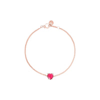 Bracelet Cuore en or rose et Rubis - Rose & Rubis