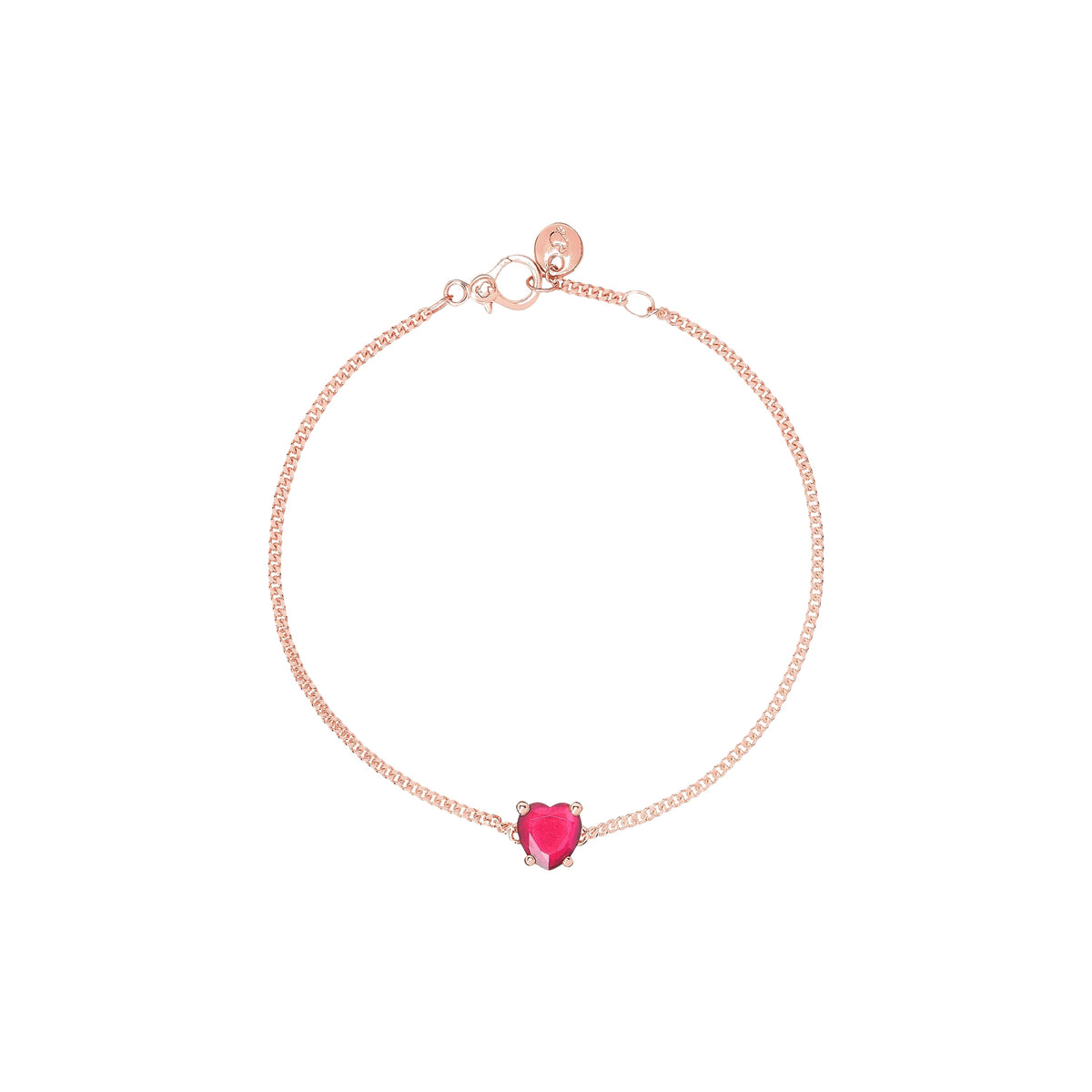 Bracelet Cuore en or rose et Rubis - Rose & Rubis