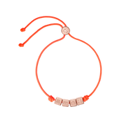 Bracelet Amo en tissu et argent plaqué or rose 18K - Argent