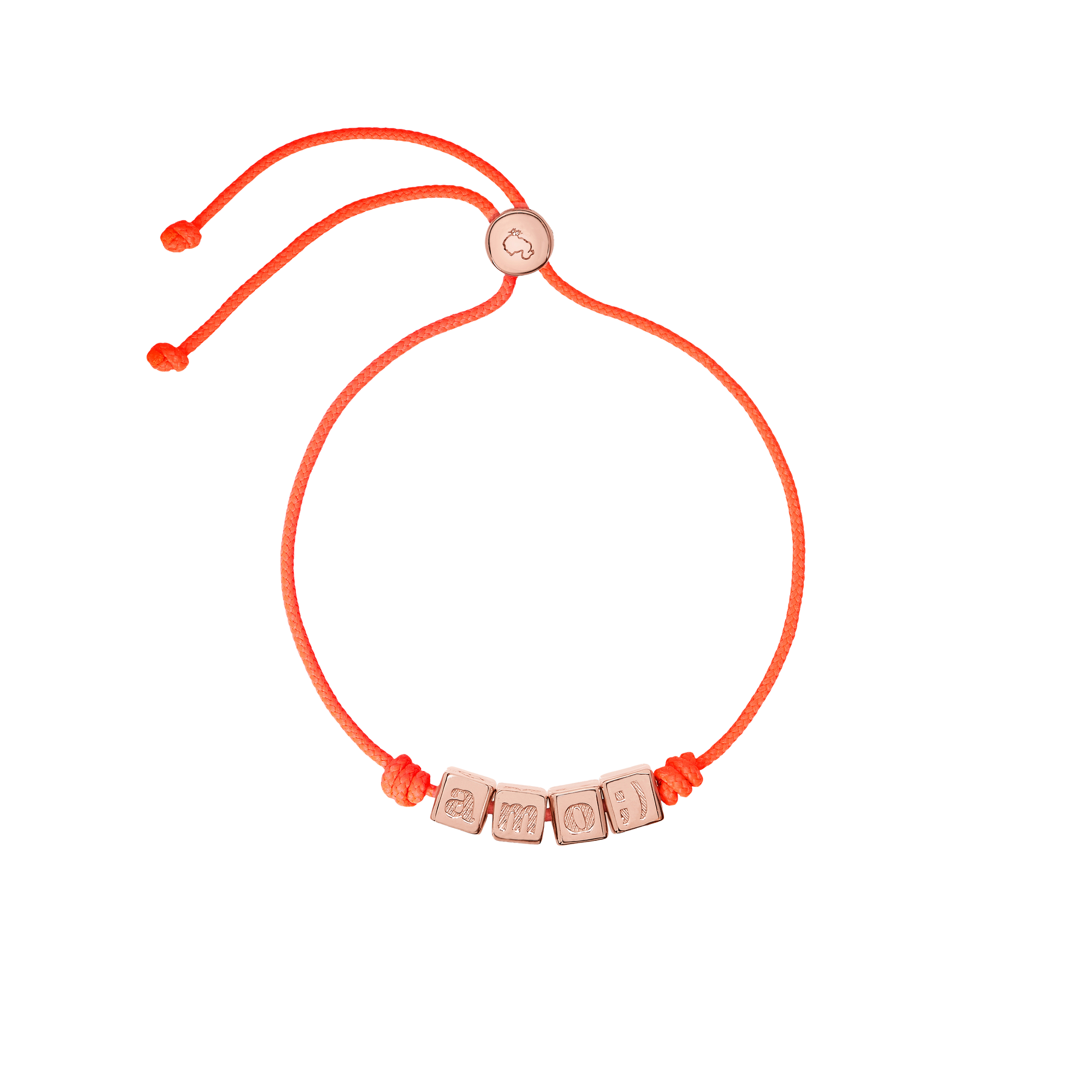 Bracelet Amo en tissu et argent plaqué or rose 18K - Argent