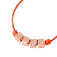 Bracelet Amo en tissu et argent plaqué or rose 18K - Argent