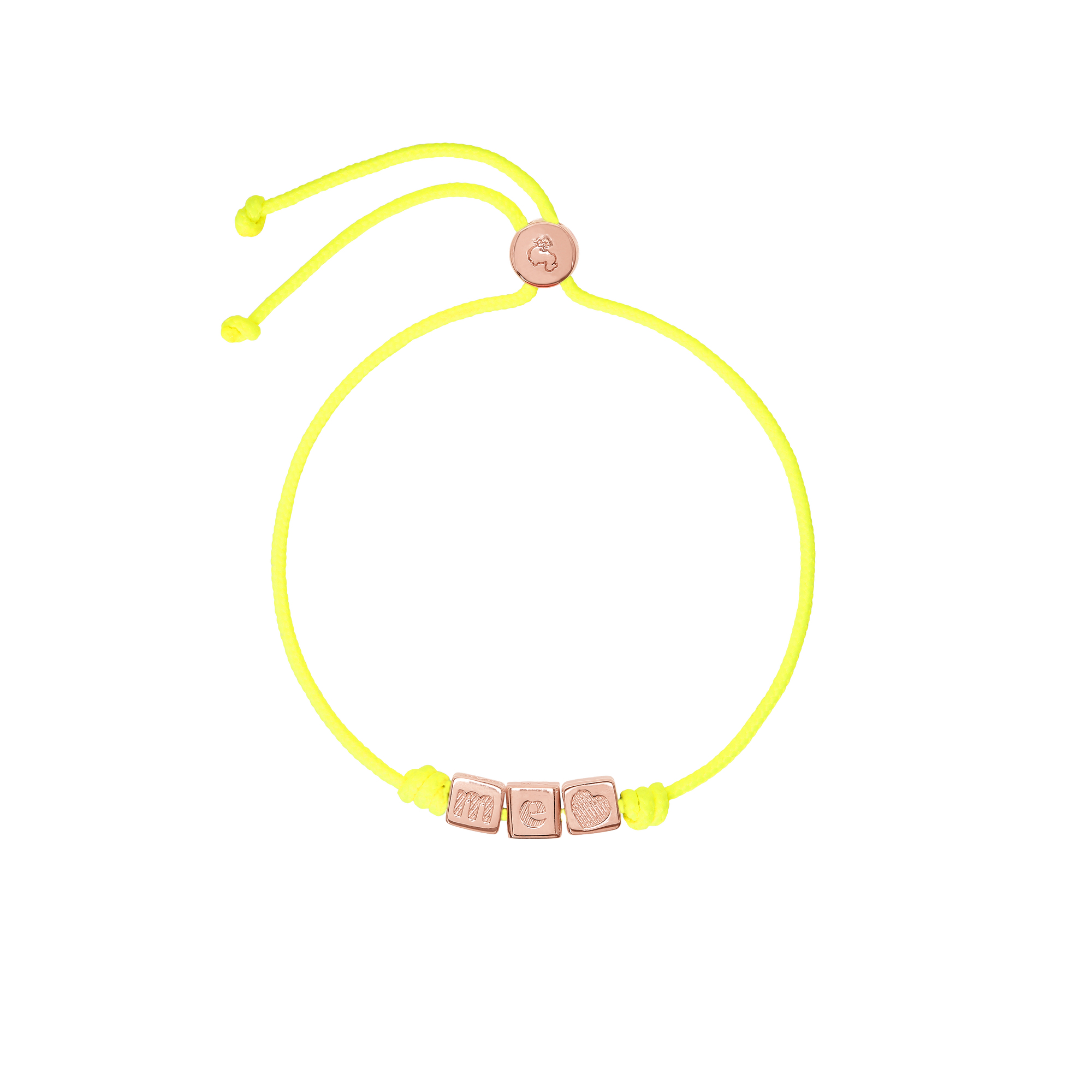 Bracelet Me en tissu et argent plaqué or rose 18K - Argent