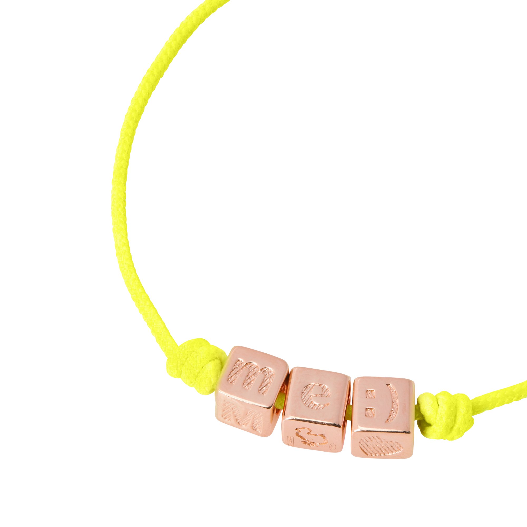 Bracelet Me en tissu et argent plaqué or rose 18K - Argent
