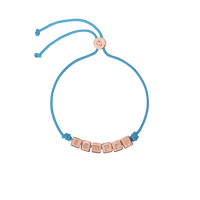 Bracelet Sempre en tissu et argent plaqué or rose 18K - Argent