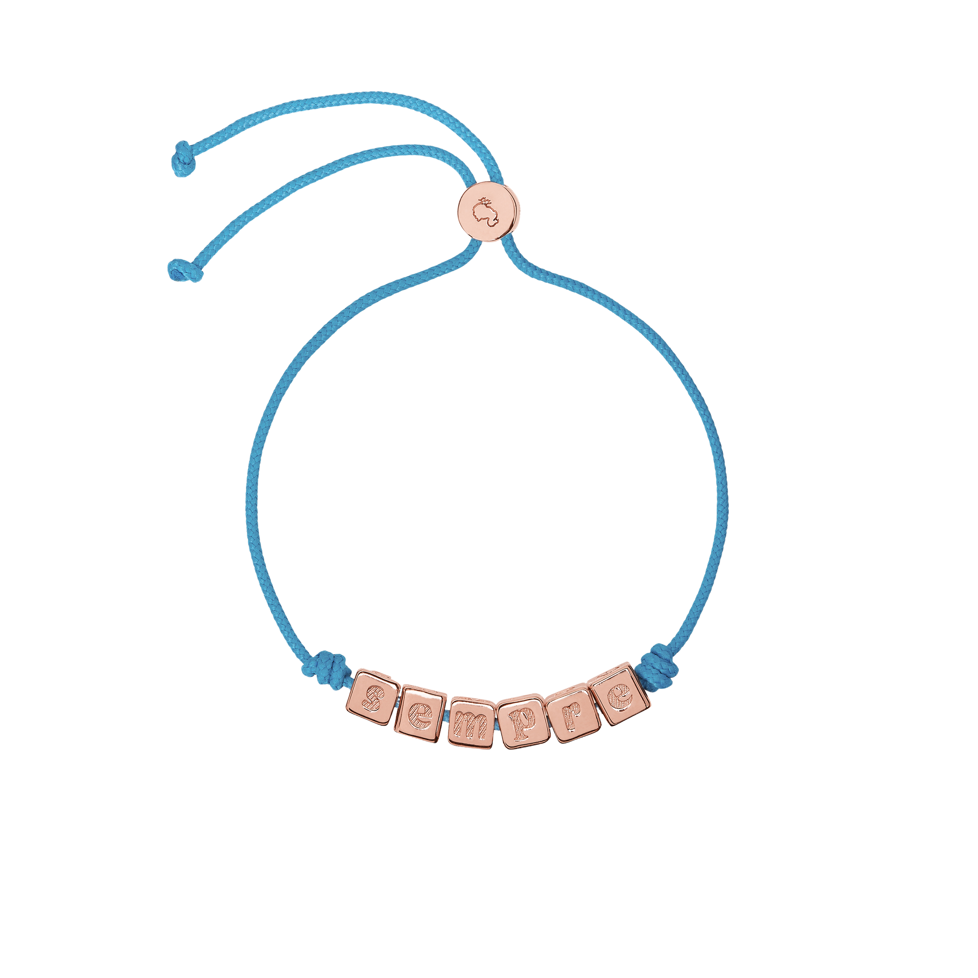Bracelet Sempre en tissu et argent plaqué or rose 18K - Argent