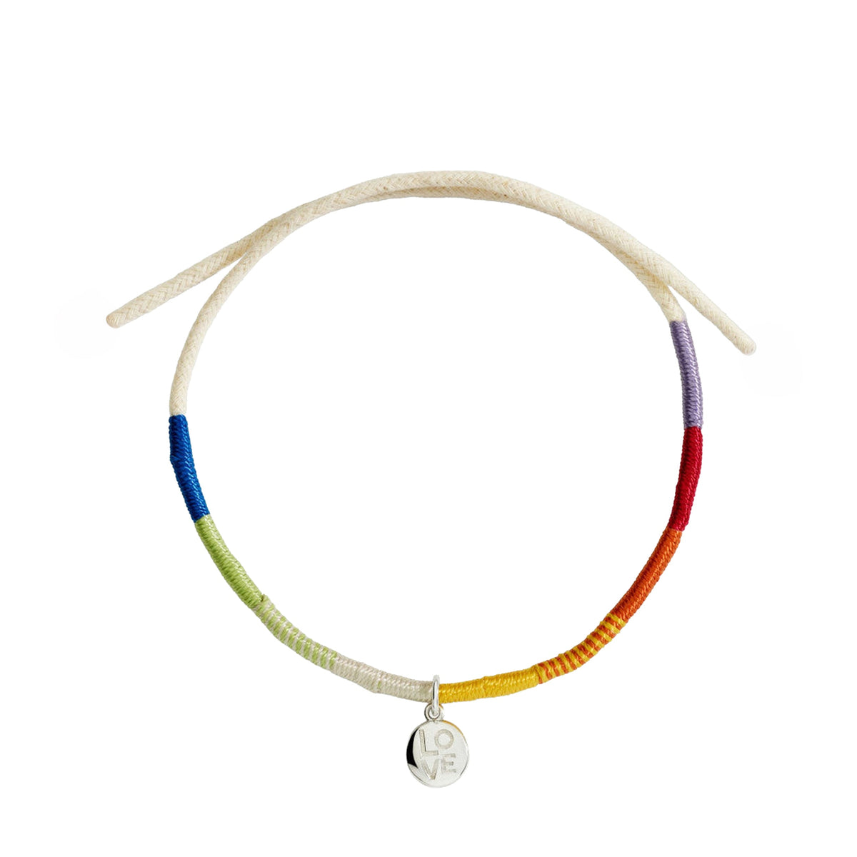 BRACELET LGBTQIA+ WITH CCHARM IN SILVER AND MULTICOLOR ENAMEL