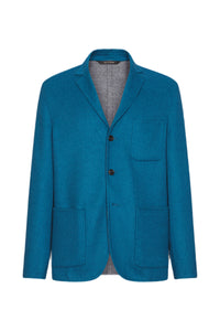 Veste à poches multiples en laine - Peacock