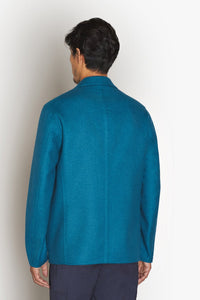 Veste à poches multiples en laine et cachemire - Peacock