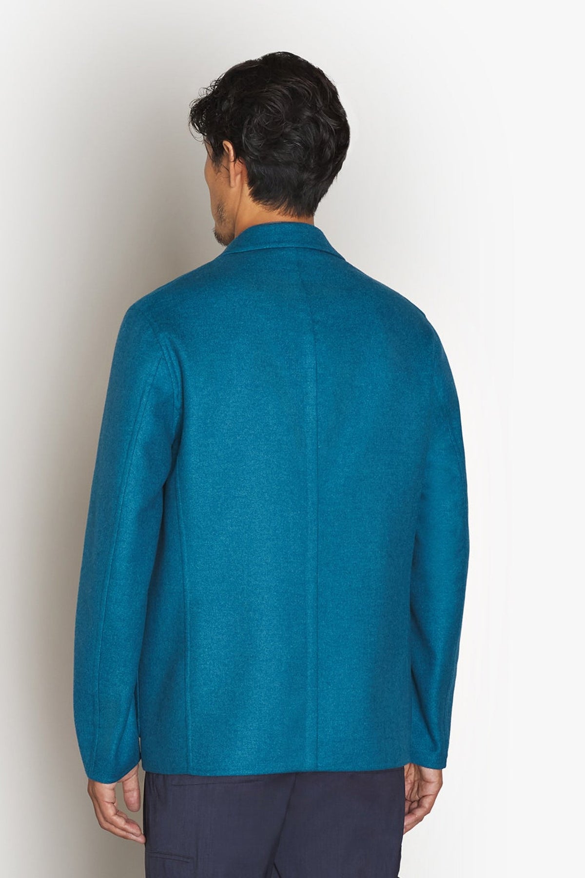 Veste à poches multiples en laine et cachemire - Peacock