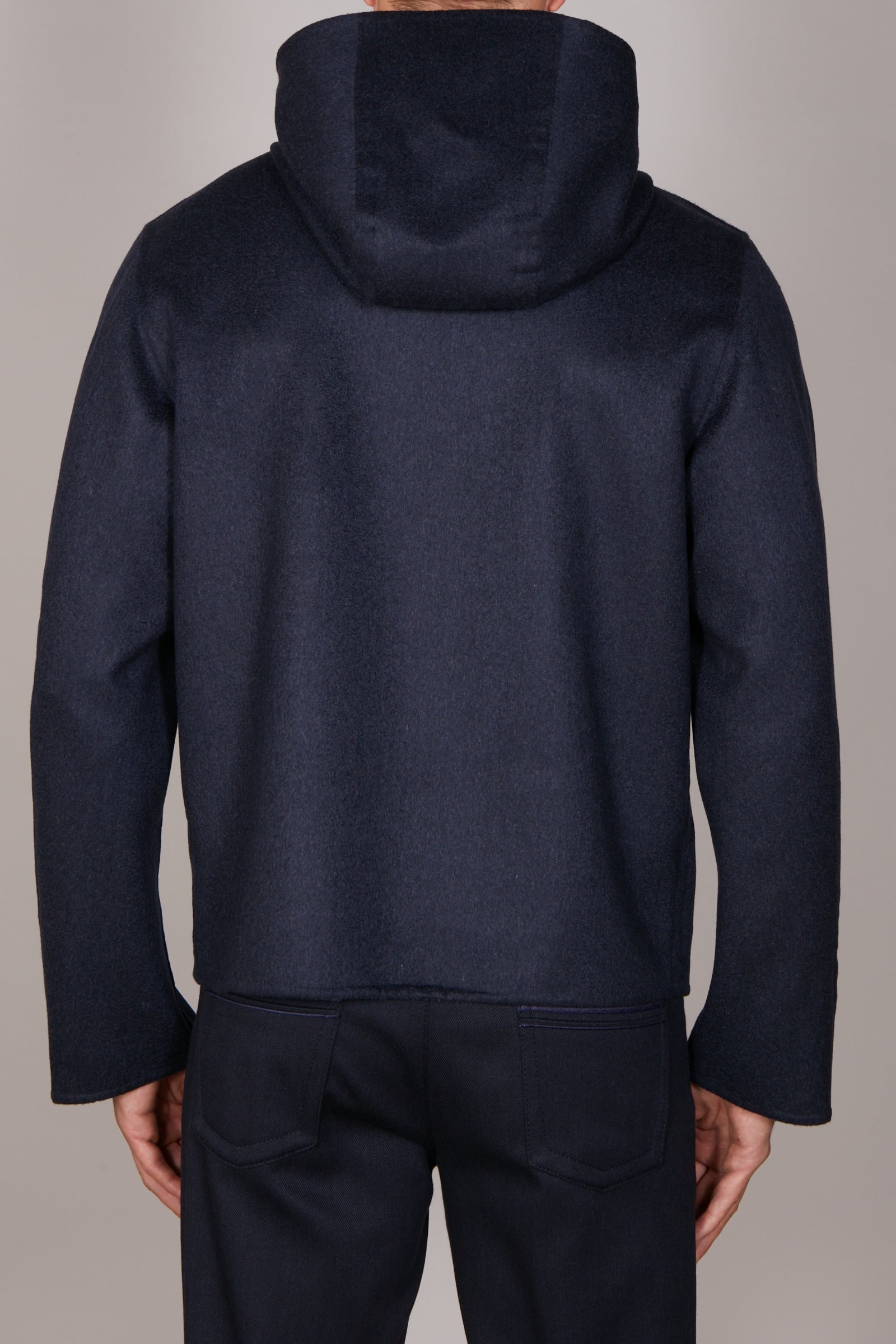 Blouson à capuche en cachemire - Bleu