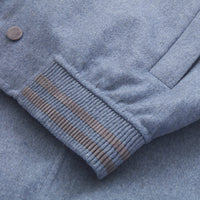 Bomber à manches contrastées en laine et cachemire - Pale Blue Onyx
