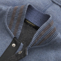 Bomber à manches contrastées en laine et cachemire - Pale Blue Onyx