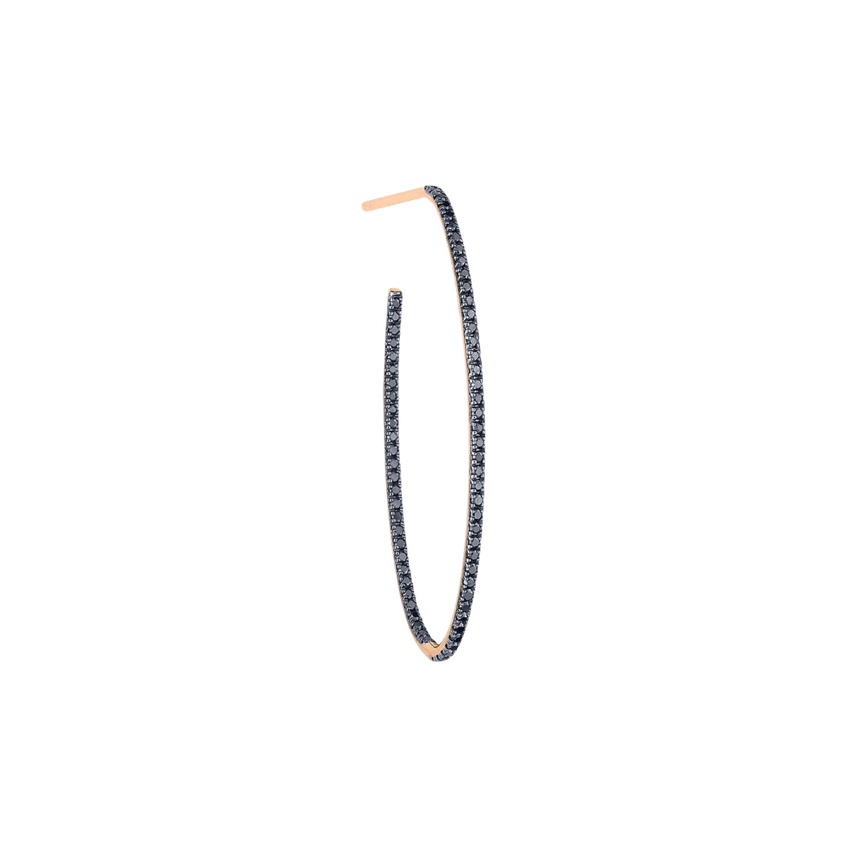 Mono boucle Ellipses & Sequins en or rose 18 carats et diamants noirs - Noir