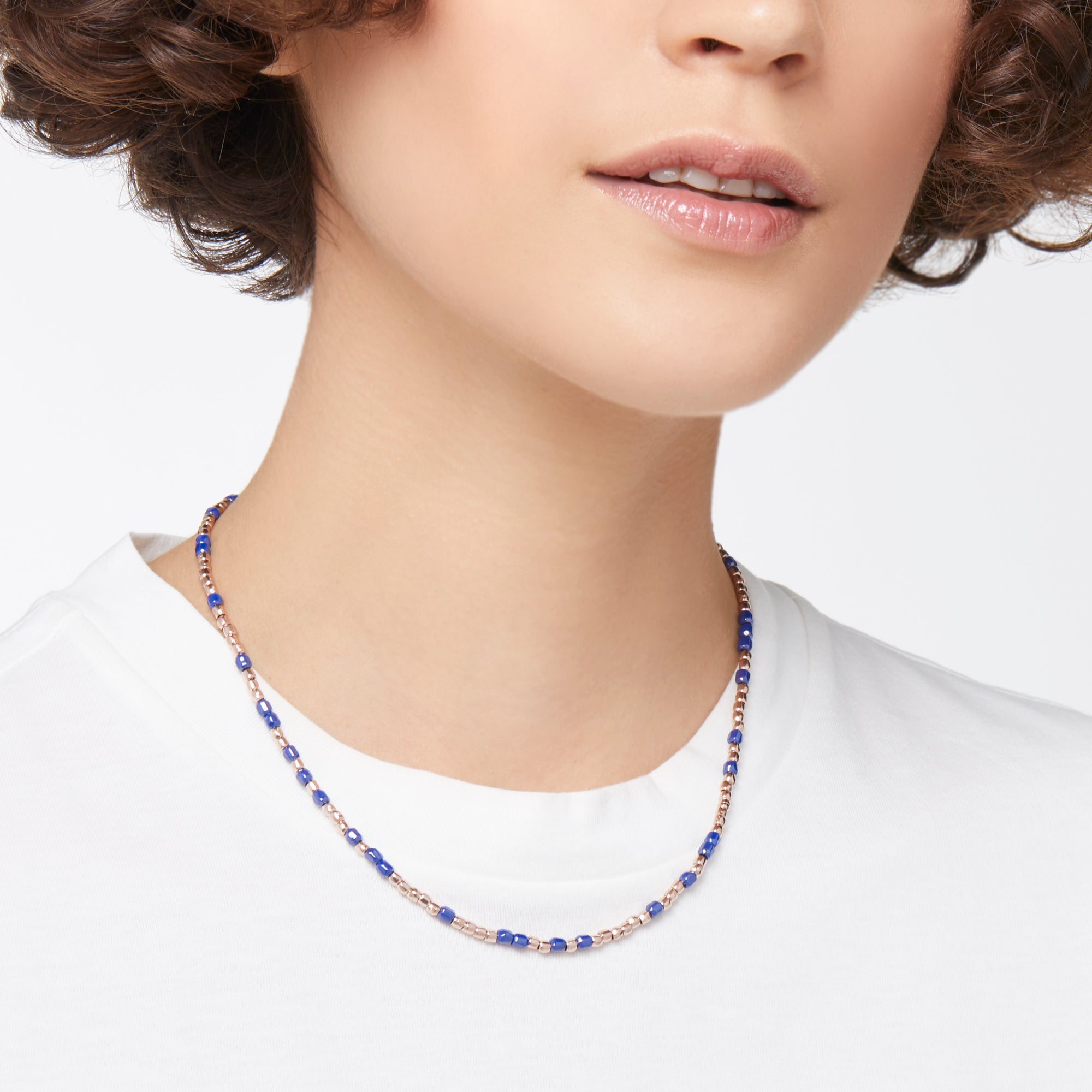 Granelli necklace in 9K pink gold and ceramic - Rose Gold