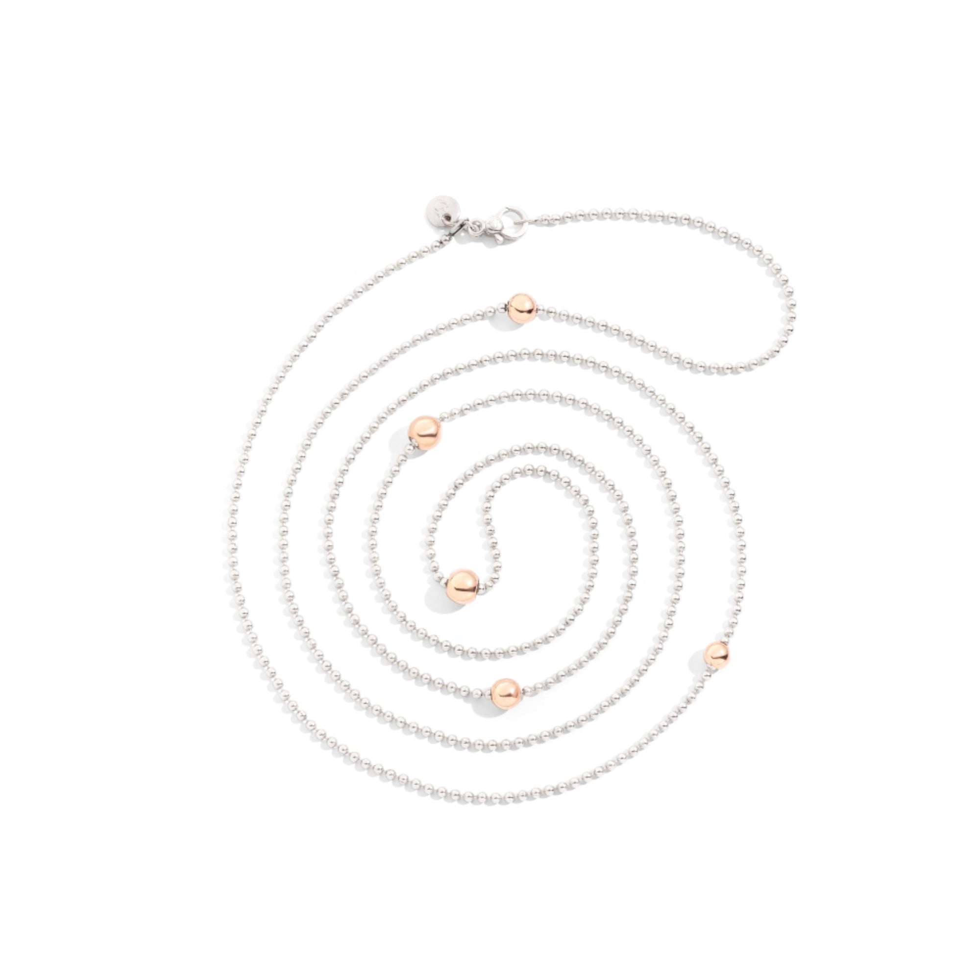 Collier Bollicine en argent et or rose 9K - Or Rose & Argent