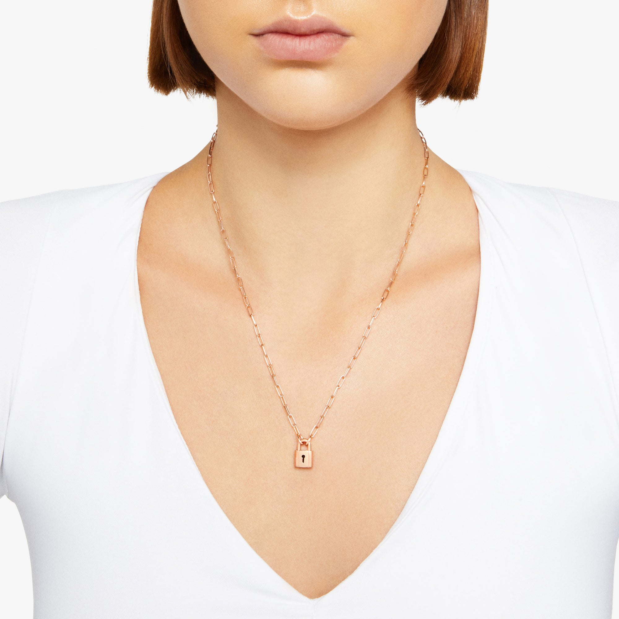 Collier Cadenas en argent plaqué or rose 18K - Argent