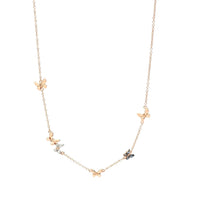 Collier Dodo Nature en or rose et diamants et multipierres - Rose