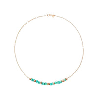 Collier Rondelle en argent - Doré & Bleu