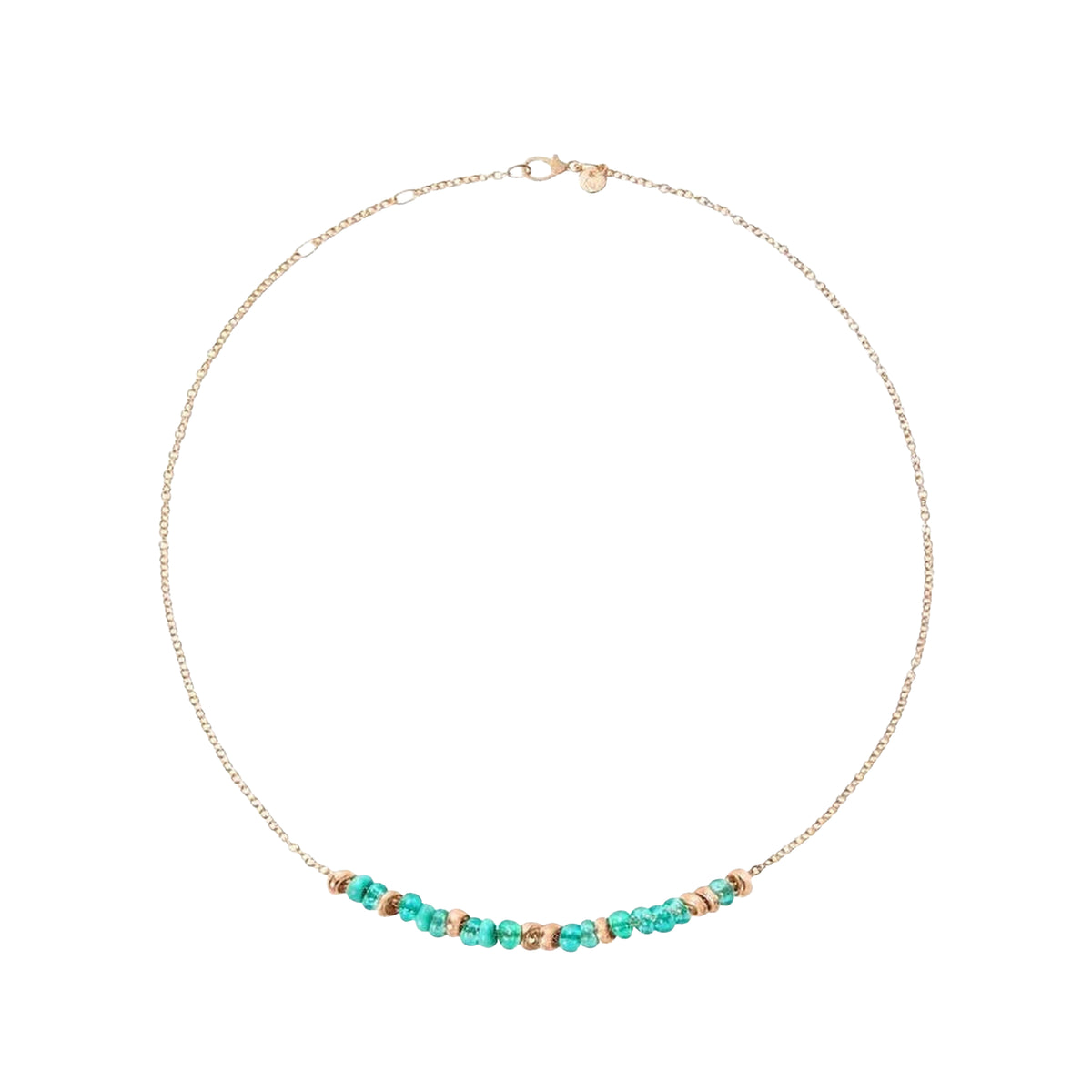 Collier Rondelle en argent - Doré & Bleu