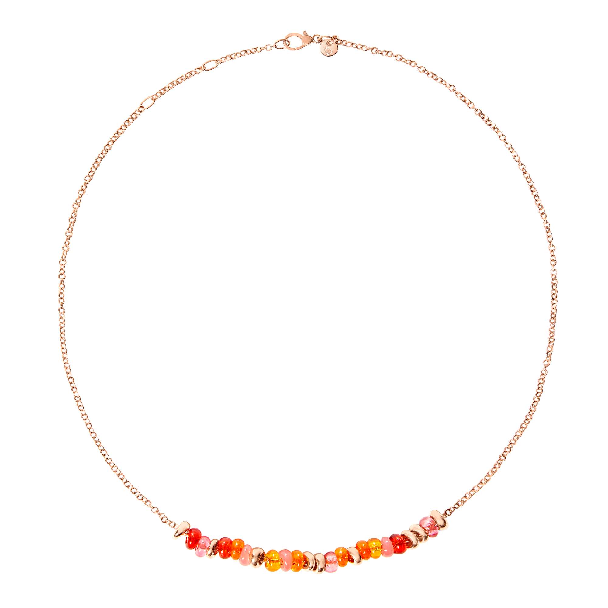 Collier Rondelle en argent plaqué or 18K et perles - Argent